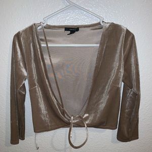 *** Gold Velvet Forever 21 wrap shirt